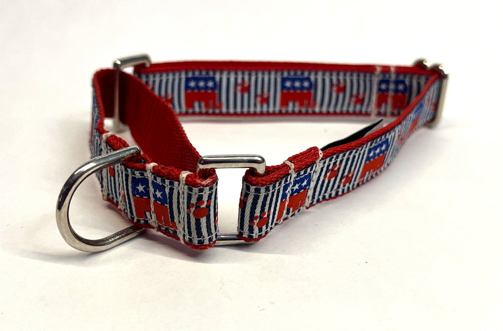 Republican Elephant and Paws Martingale Collar 3/4