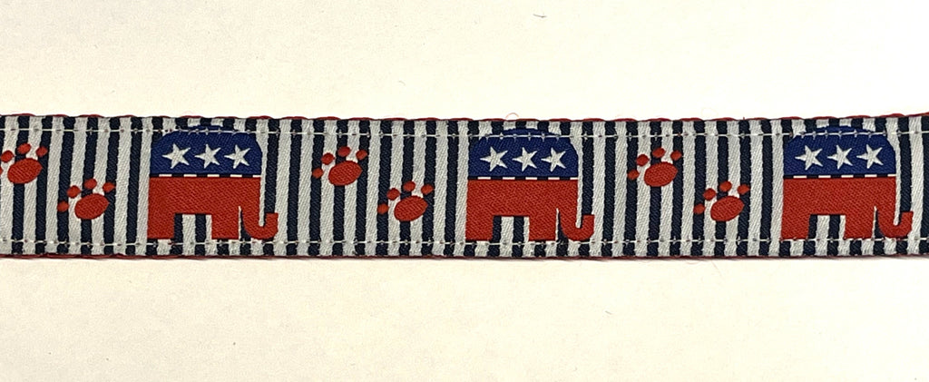 Republican Elephants and Paws Martingale Collar 1in