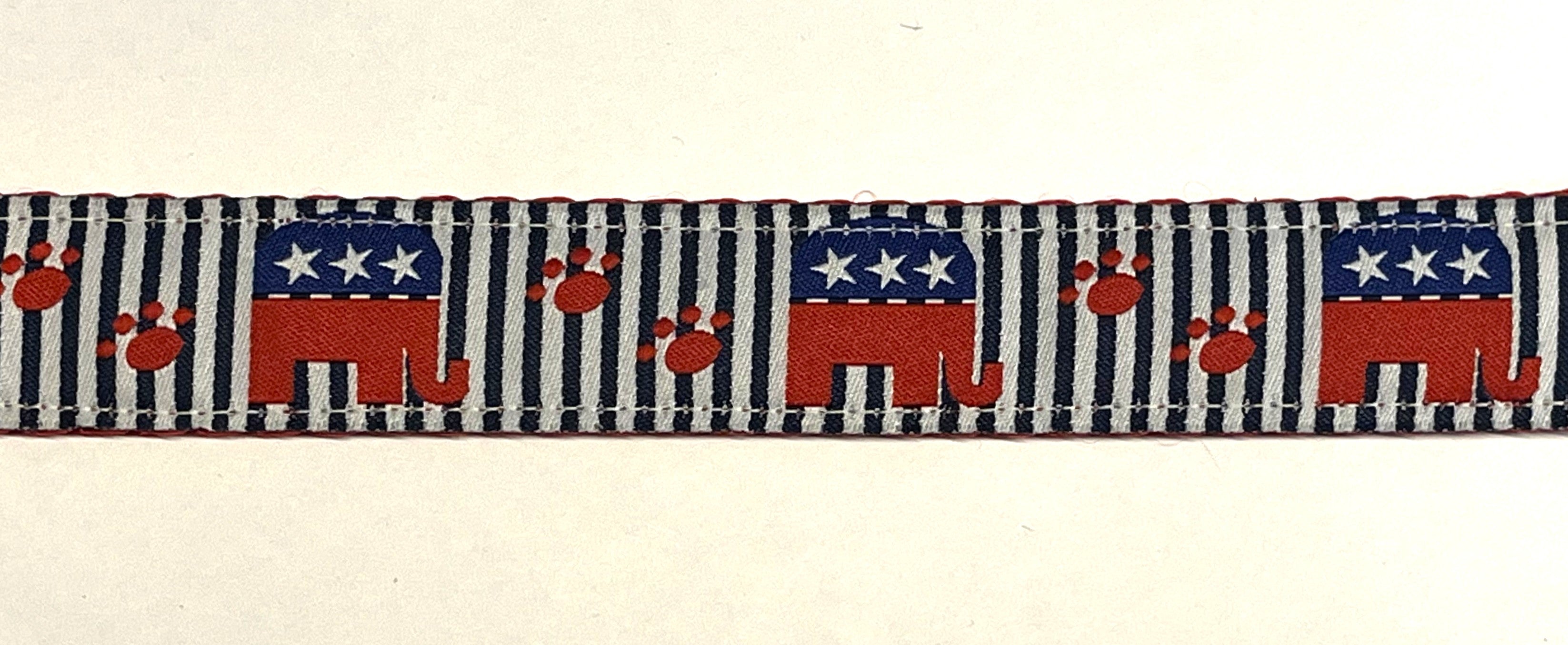Republican Elephants and Paws Martingale Collar 1in