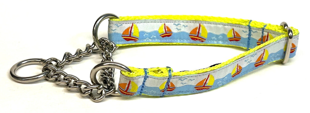 Sailboats on the Water Chain Martingale Collar 3/4
