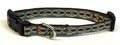 Seafoam with Teal, Brown, and Purple Argyle Dog Collar 1/2
