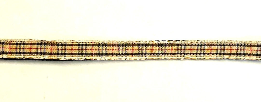 Tan, Black, and Red Plaid Cat Collar