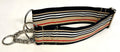 Tan, Black, White, and Red Stripe Chain Martingale Collar 2in