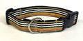 Tan, Black, White, and Red Stripe Dog Collar 1in