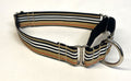 Tan, Black, White, and Red Stripe Martingale Collar 1in