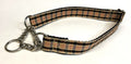 Tan, Black, and Red Plaid Chain Martingale Collar 1in