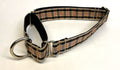 Tan, Black, and Red Plaid Martingale Collar 1in