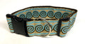 Tan, Blue with Brown, Blue Swirl Design Dog Collar 2in