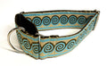 Tan, Blue with Brown, Blue Swirl Design Martingale Collar 2in