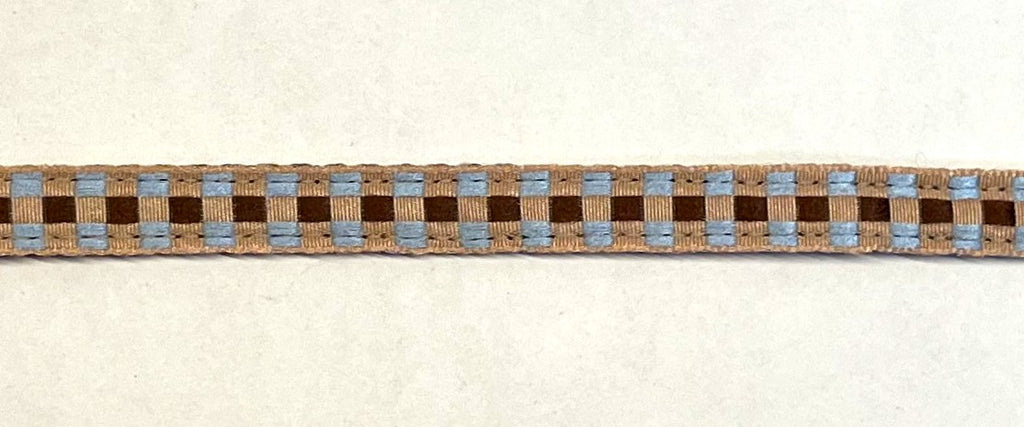 Tan, Brown & Blue Plaid Cat Collar