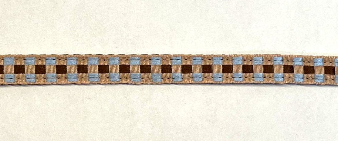 Tan, Brown & Blue Plaid Cat Collar