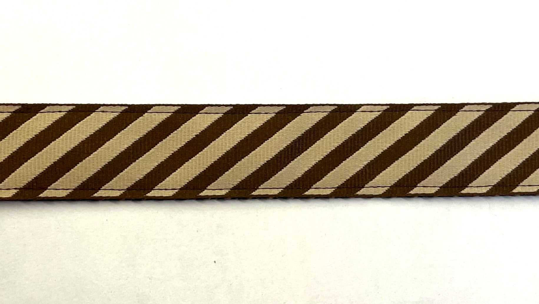 Tan and Brown Diagonal Stripe Dog Collar 1in