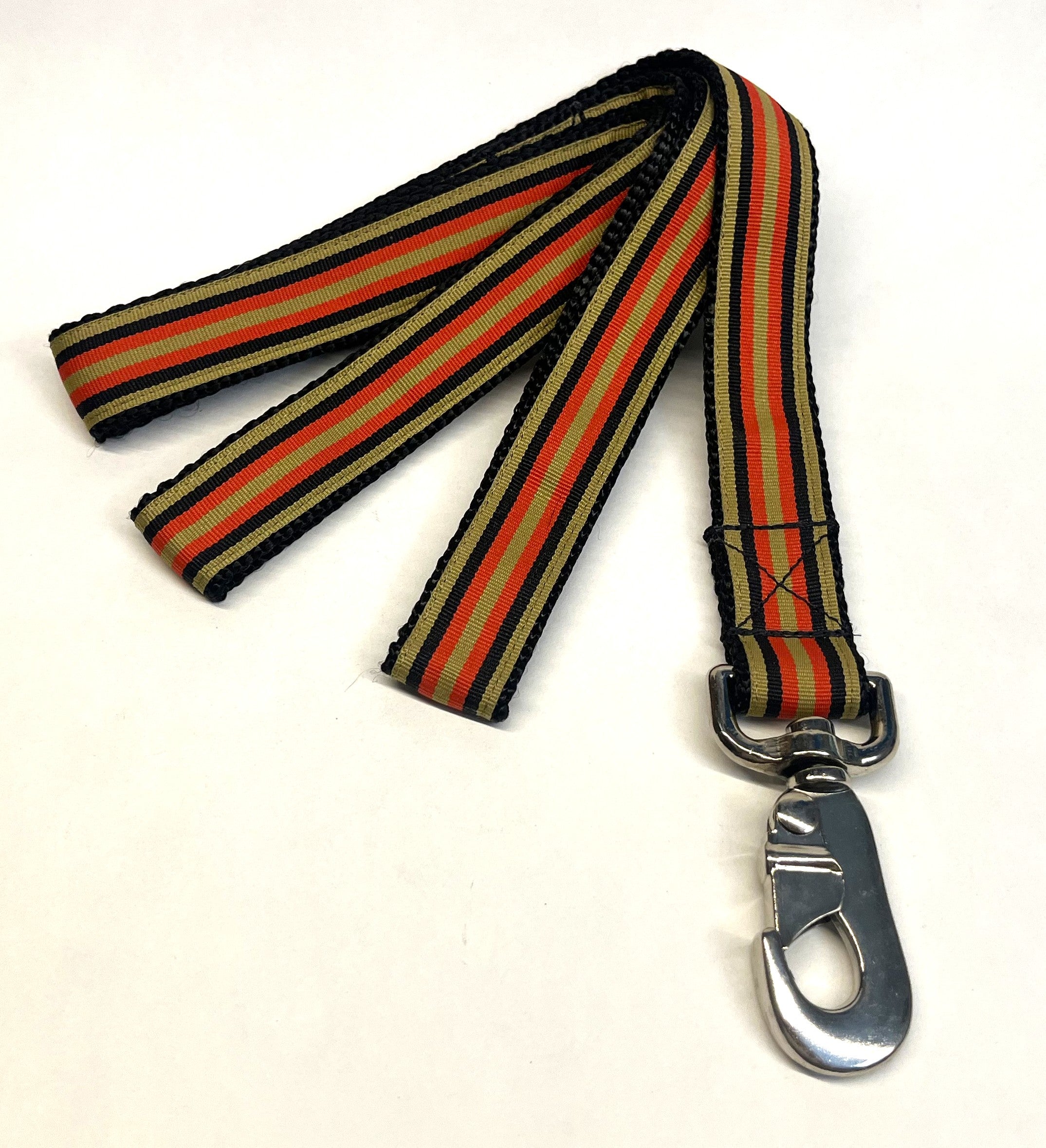 Tan, Black, and Red Stripes Dog Leash 1in