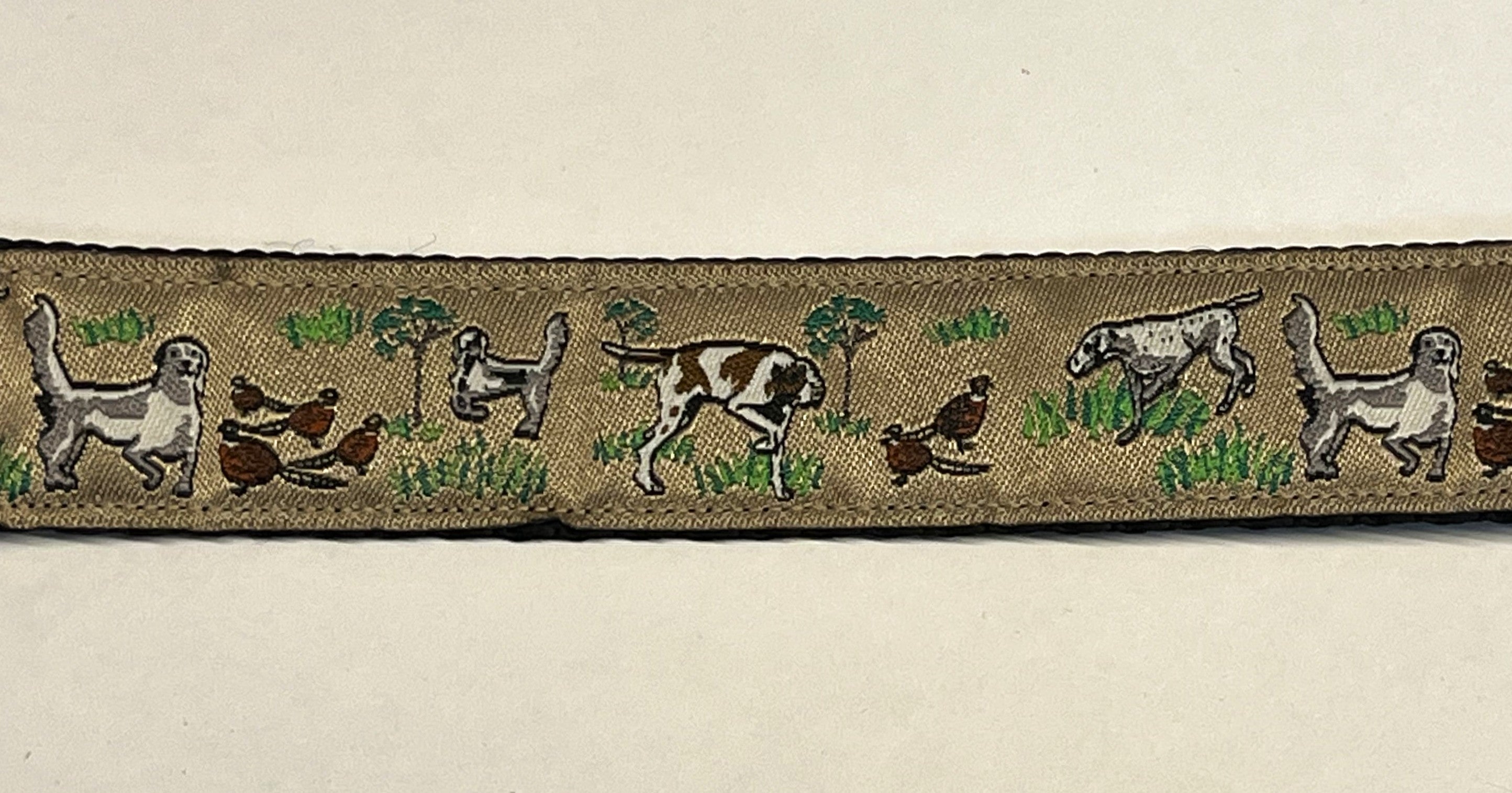 Tan with Bird Dogs Martingale Collar 1in