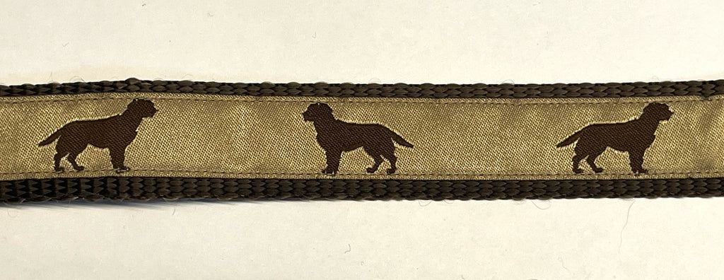 Tan with Chocolate Labs Chain Martingale Collar 1in