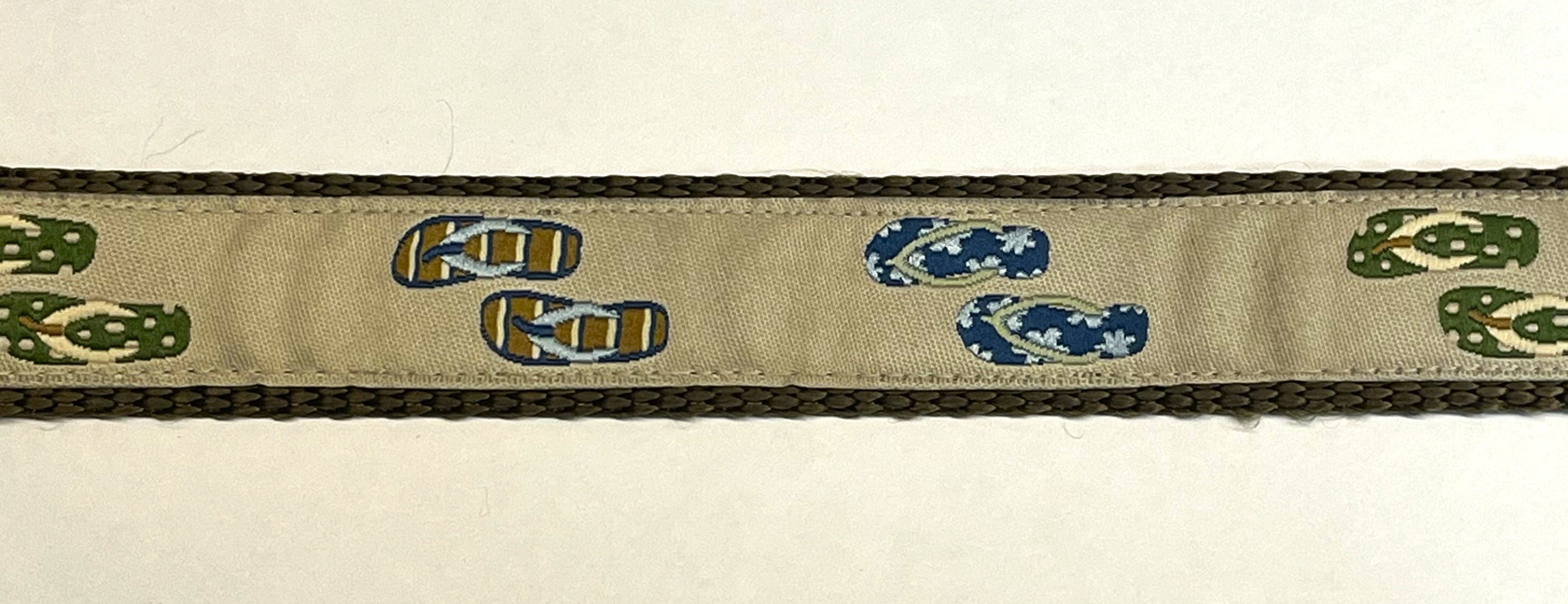 Tan with Flip Flops Dog Collar 1in