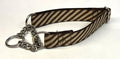 Tan and Brown Diagonal Stripe Chain Martingale Collar 1in
