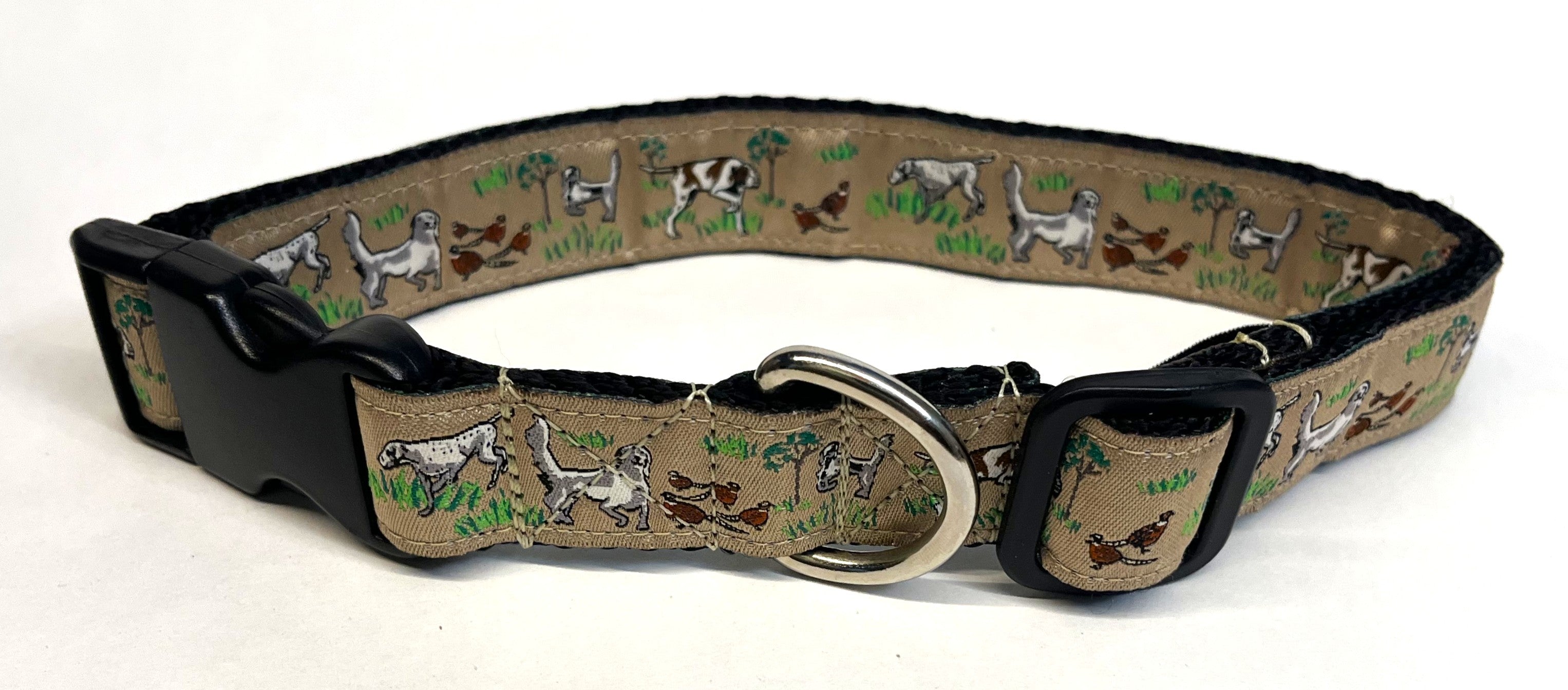Tan with Bird Dogs Dog Collar 1in
