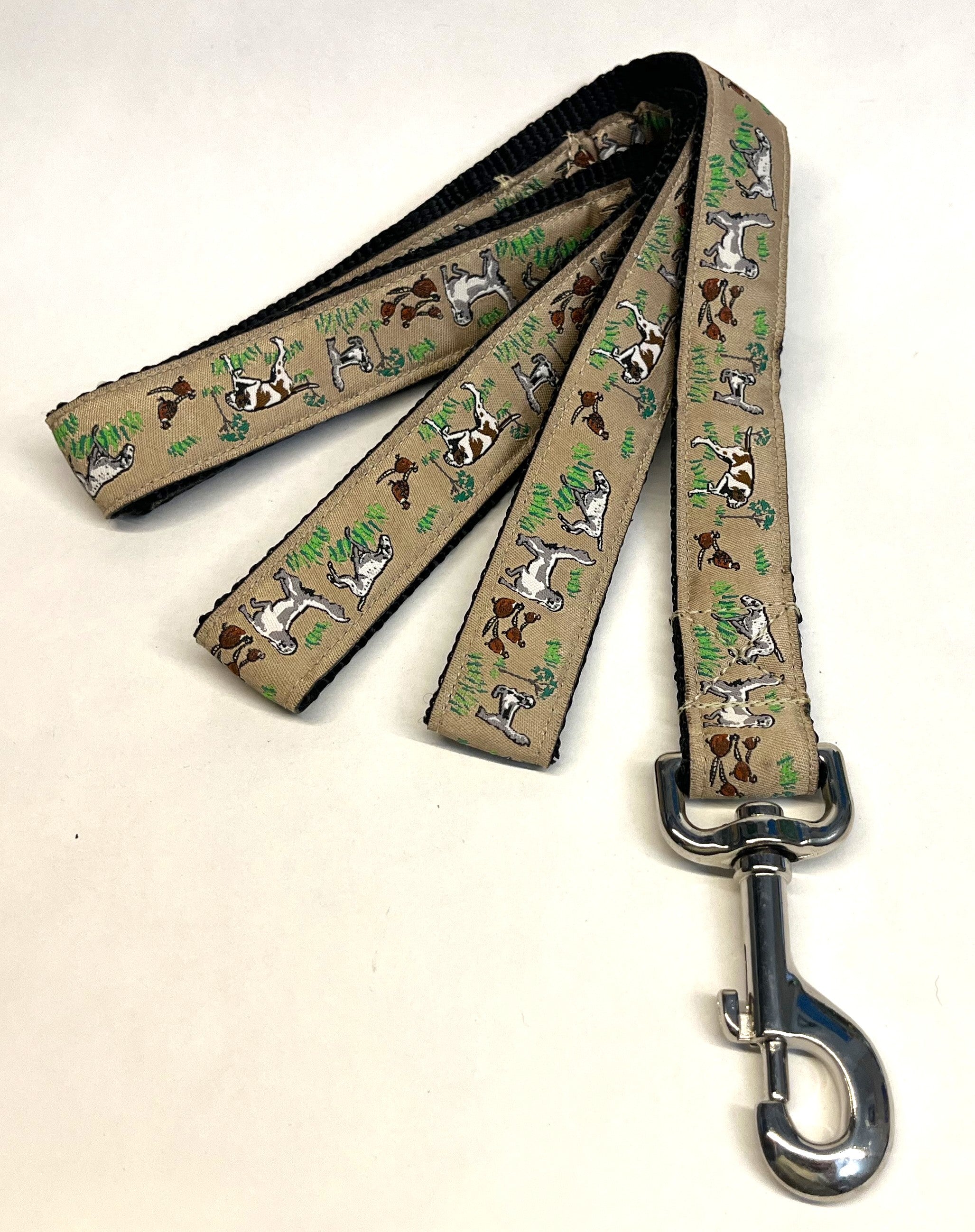 Tan with Bird Dogs Dog Leash 1in
