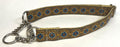 Tan with Blue, Gold, Rust Medallion Chain Martingale Collar 1in