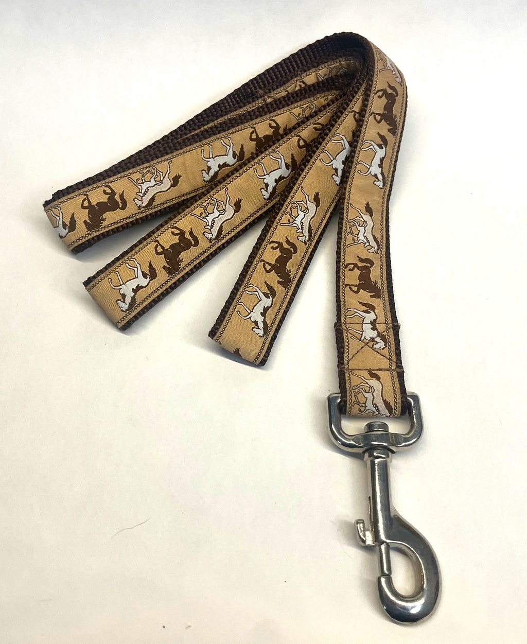 Tan with Brown Horses Dog Leash 1in