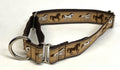 Tan with Brown Horses Martingale Collar 1in