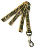 Tan with Green Palm Branch Dog Leash 3/4