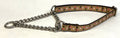 Tan with Pink, Brown, and Light Pink Dots Chain Martingale Collar 1/2