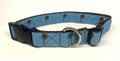 Turquoise with Brown Palm Trees Dog Collar 1in