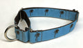 Turquoise with Brown Palm Trees Martingale Collar 1in