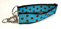 Turquoise with Brown Polka Dots Chain Martingale Collar 2in