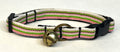 White, Green, Pink & Burgundy Stripe Cat Collar