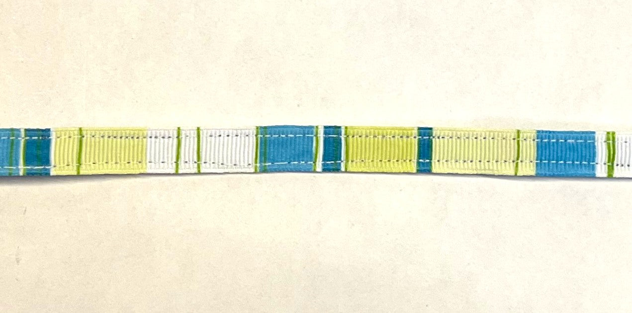 White, Light Green, Green, Blue & Turquoise Vertical Stripe Cat Collar
