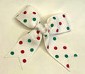 White with red and green dots collar bow