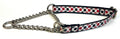 White with Black & Red Polka Dots Chain Martingale Collar 1/2