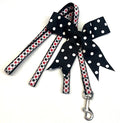 White with Black & Red Polka Dots Dog Leash 1/2