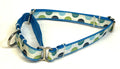 White with Blue, Green, Teal, Navy Half Circles Martingale Collar 1/2