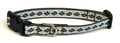 White with Brown and Blue Argyle Dog Collar 1/2