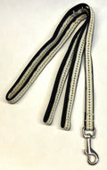 White with Gold Dots and Stripe Dog Leash 1/2