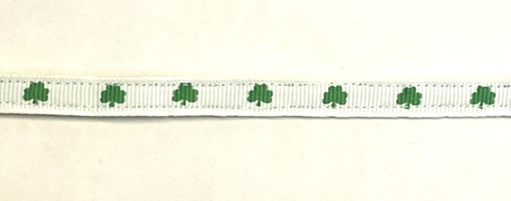 White with Green Clovers Cat Collar
