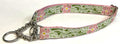 White with Green and Light Pink Flower Design Chain Martingale Collar 1in