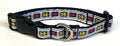 White with Navy Dots & Yellow and Red Flowers Dog Collar 3/4