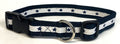 White with Navy Stars Dog Collar 1in