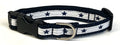 White with Navy Stars Dog Collar 3/4