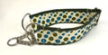 White with Olive and Teal Bubble Dots Chain Martingale Collar 2in