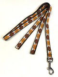 White with Orange, Burgundy, and Olive Green Argyle Dog Leash 1/2