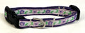 White with Purple and Lavender Flowers Dog Collar 1/2