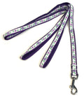 White with Purple and Lavender Flowers Dog Leash 1/2