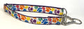 White with Rainbow Paws Chain Martingale Collar 1in