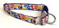 White with Rainbow Paws Martingale Collar 1in